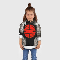 Толстовка-худи детская Стритбольный мяч в чб, цвет: 3D-белый — фото 2