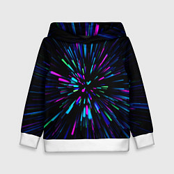 Толстовка-худи детская Neon rods, цвет: 3D-белый