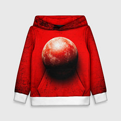 Толстовка-худи детская Ядро для талкания красного цвета, цвет: 3D-белый