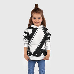 Толстовка-худи детская Color black white, цвет: 3D-белый — фото 2