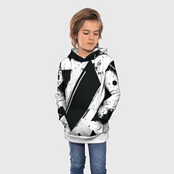 Толстовка-худи детская Color black white, цвет: 3D-белый — фото 2