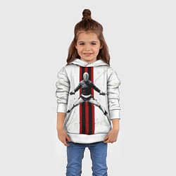 Толстовка-худи детская Фехтовальщик с двумя саблями, цвет: 3D-белый — фото 2