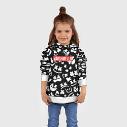 Толстовка-худи детская Marshmello black pattern, цвет: 3D-белый — фото 2