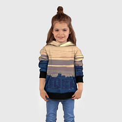 Толстовка-худи детская Городской пейзаж стилизованный, цвет: 3D-черный — фото 2