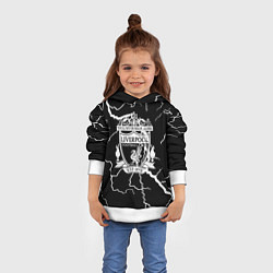 Толстовка-худи детская Liverpool storm black, цвет: 3D-белый — фото 2