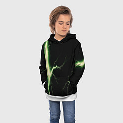 Толстовка-худи детская Lightning yellow текстура, цвет: 3D-белый — фото 2