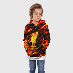 Толстовка-худи детская Liverpool огненные краски, цвет: 3D-белый — фото 2