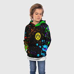 Толстовка-худи детская Borussia neon splash, цвет: 3D-белый — фото 2