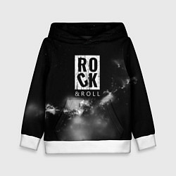 Толстовка-худи детская Рок н ролл дым, цвет: 3D-белый