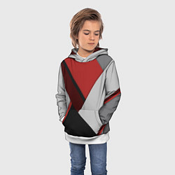 Толстовка-худи детская Color black red grey, цвет: 3D-белый — фото 2