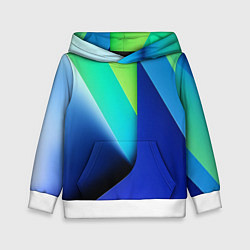 Толстовка-худи детская Color blue green, цвет: 3D-белый