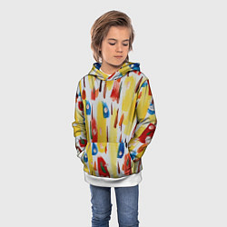 Толстовка-худи детская Rainbow splashes, цвет: 3D-белый — фото 2