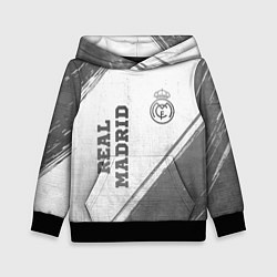 Толстовка-худи детская Real Madrid - white gradient вертикально, цвет: 3D-черный