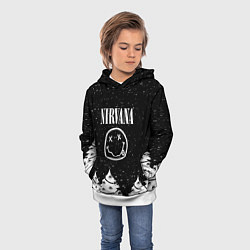 Толстовка-худи детская Nirvana new year rock, цвет: 3D-белый — фото 2