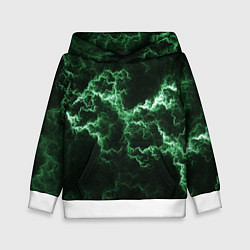 Толстовка-худи детская Lightning green line, цвет: 3D-белый