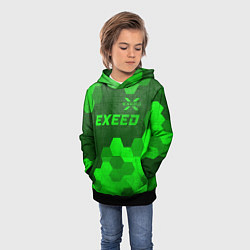 Толстовка-худи детская Exeed - green gradient посередине, цвет: 3D-черный — фото 2