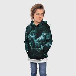 Толстовка-худи детская Lightning light blue line, цвет: 3D-белый — фото 2