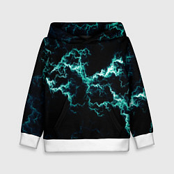Толстовка-худи детская Lightning light blue glow, цвет: 3D-белый