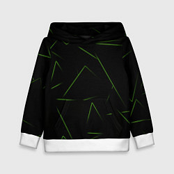 Толстовка-худи детская Color green line, цвет: 3D-белый
