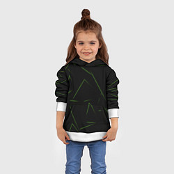 Толстовка-худи детская Color green line, цвет: 3D-белый — фото 2