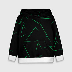 Толстовка-худи детская Color light green line, цвет: 3D-белый