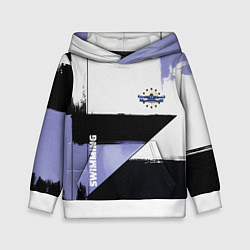 Толстовка-худи детская Плавание спортивное, цвет: 3D-белый