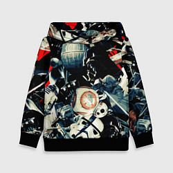 Толстовка-худи детская Звездные войны персонажи, цвет: 3D-черный