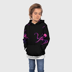 Толстовка-худи детская Color pink abstraction, цвет: 3D-белый — фото 2