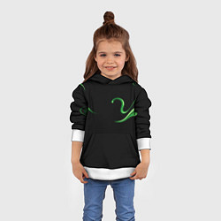 Толстовка-худи детская The color is light green abstraction, цвет: 3D-белый — фото 2