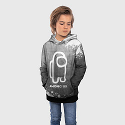 Толстовка-худи детская Among Us - grey gradient, цвет: 3D-черный — фото 2