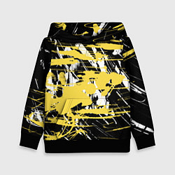 Толстовка-худи детская Желтая краска на черном, цвет: 3D-черный