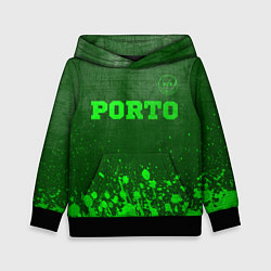 Толстовка-худи детская Porto - green gradient посередине, цвет: 3D-черный