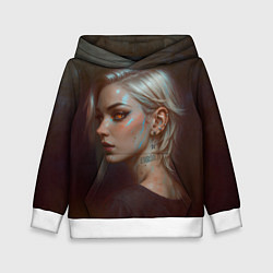 Толстовка-худи детская Девушка Error, цвет: 3D-белый