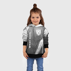 Толстовка-худи детская West Ham - grey gradient вертикально, цвет: 3D-черный — фото 2