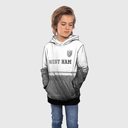 Толстовка-худи детская West Ham - white gradient посередине, цвет: 3D-черный — фото 2