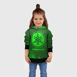 Толстовка-худи детская Yamaha - green gradient, цвет: 3D-черный — фото 2