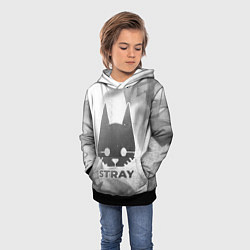 Толстовка-худи детская Stray - white gradient, цвет: 3D-черный — фото 2