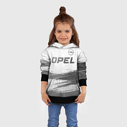 Толстовка-худи детская Opel - white gradient посередине, цвет: 3D-черный — фото 2