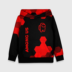 Толстовка-худи детская Among Us - red gradient вертикально, цвет: 3D-черный