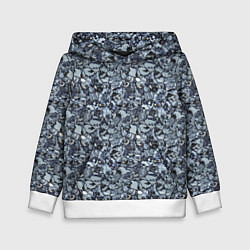 Толстовка-худи детская Серо-голубой мелкий камень текстура, цвет: 3D-белый