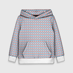 Толстовка-худи детская Красно-синие фигуры на белом фоне, цвет: 3D-белый