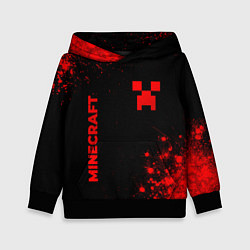 Толстовка-худи детская Minecraft - red gradient вертикально, цвет: 3D-черный