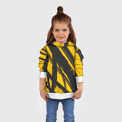 Толстовка-худи детская Абстракция на желтом, цвет: 3D-белый — фото 2