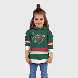 Толстовка-худи детская Миннесота Уайлд хоккей, цвет: 3D-белый — фото 2