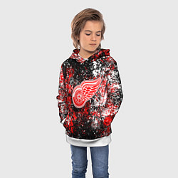 Толстовка-худи детская Detroit Red Wings NHL black, цвет: 3D-белый — фото 2