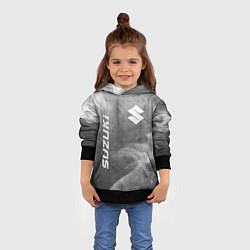 Толстовка-худи детская Suzuki - grey gradient вертикально, цвет: 3D-черный — фото 2