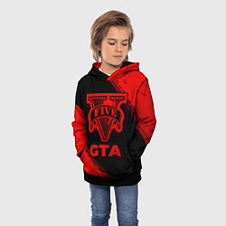 Толстовка-худи детская GTA - red gradient, цвет: 3D-черный — фото 2