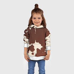 Толстовка-худи детская Коровий узор, цвет: 3D-белый — фото 2