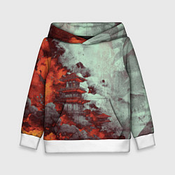 Толстовка-худи детская Башня в облаках, цвет: 3D-белый