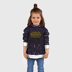Толстовка-худи детская Звёздные войны гиперпрыжок глитч, цвет: 3D-белый — фото 2